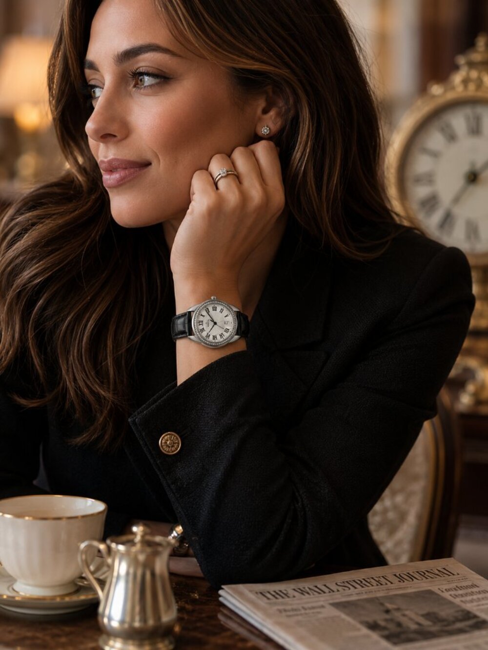NIB Invicta Celestial Lady 70364 Silver Roman Numeral Watch Black Band
